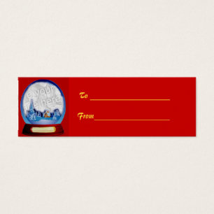 Customizable Christmas Globe Gift Tag