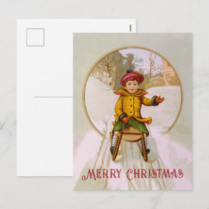 Customizable Christmas Greeting Holiday Postcard