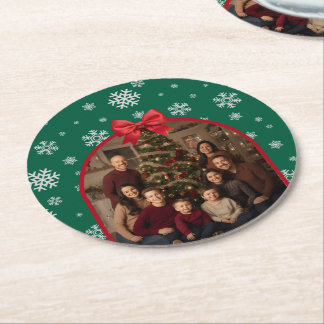 Customizable Christmas Paper Coaster – Personalize