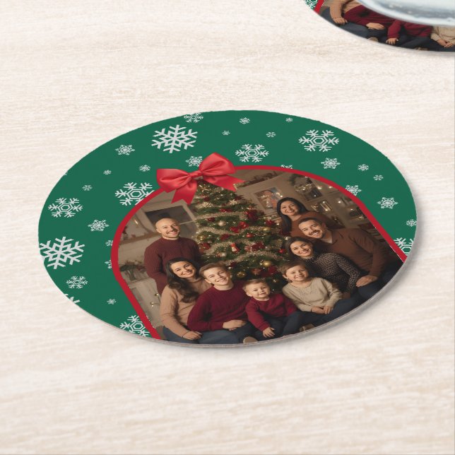 Customizable Christmas Paper Coaster – Personalize (Angled)