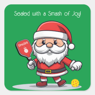 Customizable 🎅Christmas pickleball Square Sticker