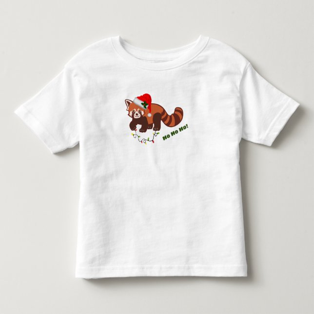 Customizable Christmas Red Panda Toddler T-Shirt (Front)