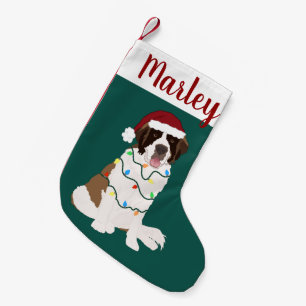 Customizable Christmas Saint Bernard  Small Christmas Stocking