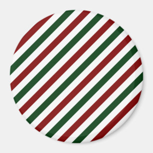 Customizable Christmas Stripes Magnet