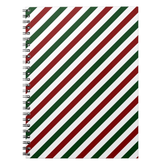 Customizable Christmas Stripes Notebook (Front)