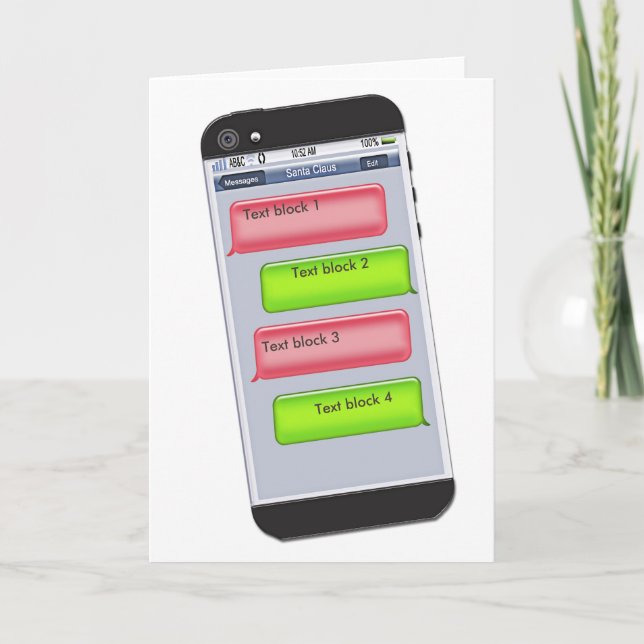 CUSTOMIZABLE Christmas Text Message Greeting Holiday Card (Front)