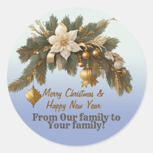 Customizable Christmas wish Classic Round Sticker
