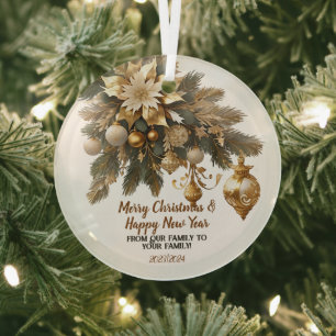 Customizable Christmas wish Glass Tree Decoration