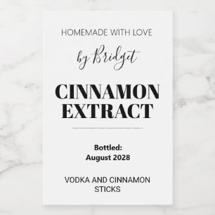 Customizable Cinnamon Extract Label