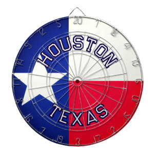 CUSTOMIZABLE CITY, TEXAS Flag Design editable text Dartboard