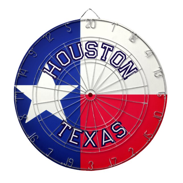 CUSTOMIZABLE CITY, TEXAS Flag Design editable text Dartboard (Front)