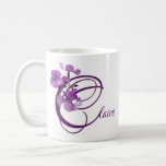 Customizable Claire name pretty purple floral cute Coffee Mug<br><div class="desc">This classy personal mug was created by Berglind Design.

© Berglind Design. All rights reserved.</div>