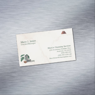 Customizable Cleaning Service Home Eight Line  Magnetic Business Card