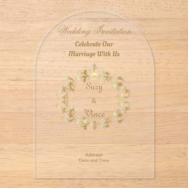 Customizable Clear Acrylic Invitation Card 26 (Front)