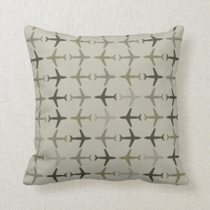 Customizable Color Monochromatic Planes - Olive Cushion