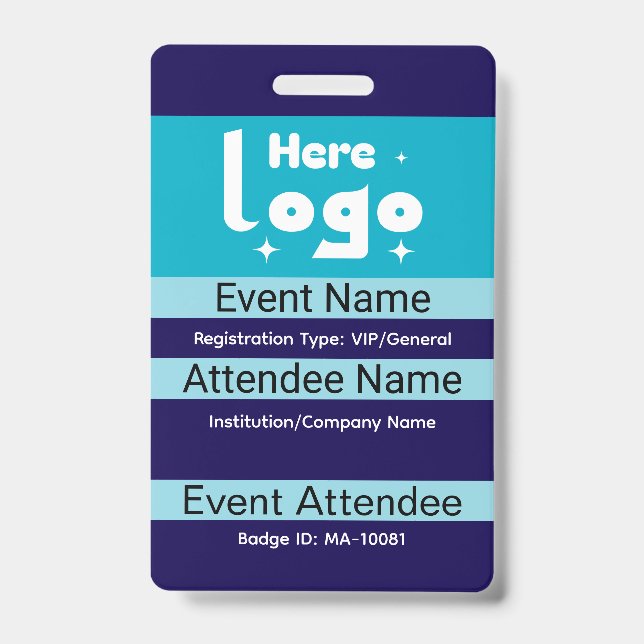 Customizable conference and expo badge template ID badge (Front)