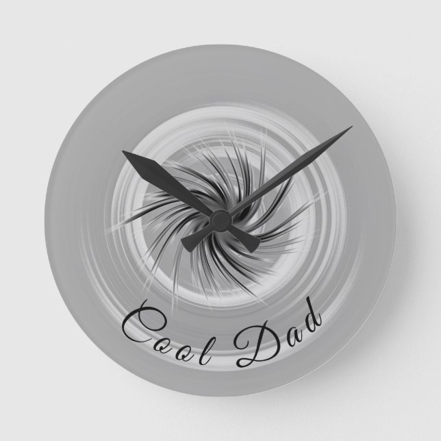 Customizable Cool Dad Contemporary Design Round Clock (Front)