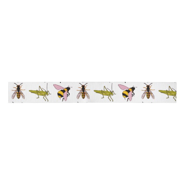CUSTOMIZABLE COOL INSECT  Ribbon Grosgrain Ribbon (Front)