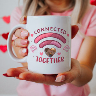 Customizable Couple Photo Mug, Connected Together  Coffee Mug
