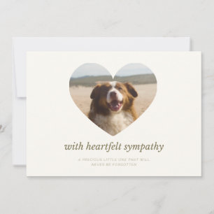 Customizable Cream Dog Pet Sympathy Card Heart 