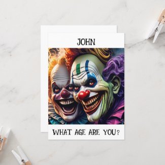 Customizable Creepy Clowns Birthday Card