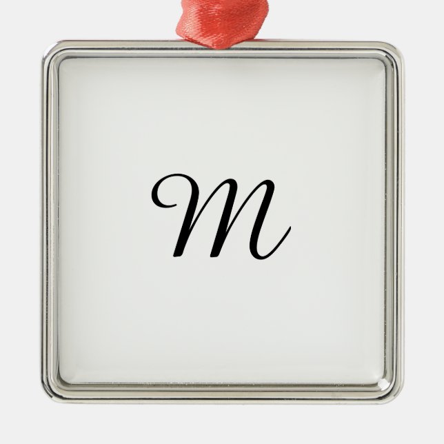 CUSTOMIZABLE CUSTOM CUSTOMIZE MONOGRAM WHITE METAL TREE DECORATION (Front)
