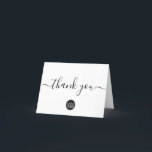 Customizable Customer Appreciation Thank you<br><div class="desc">Personalize this simple and easy to use thank you folded card template with your company's logo, message, name, and social media handles. Let your clients, customers, patrons know you are grateful for their support during these uncertain times. Featuring a printed modern customizable text "thank you" script with long-tailed embellishments on...</div>