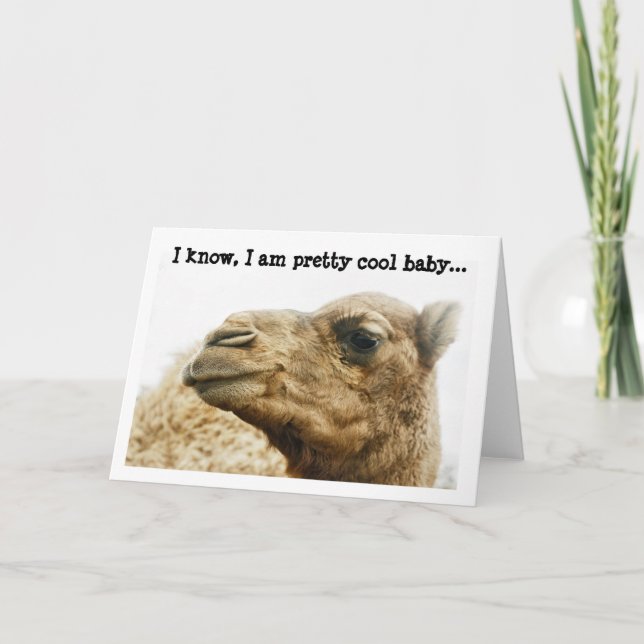 Customizable Cute Camel Photo Greeting Card (Front)