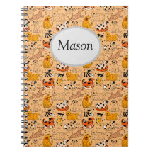 Customizable Cute Dogs Spiral Notebook