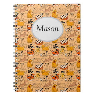 Customizable Cute Dogs Spiral Notebook