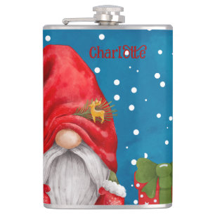 Customizable Cute Father Christmas Hip Flask