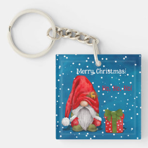 Customizable Cute Father Christmas Key Ring
