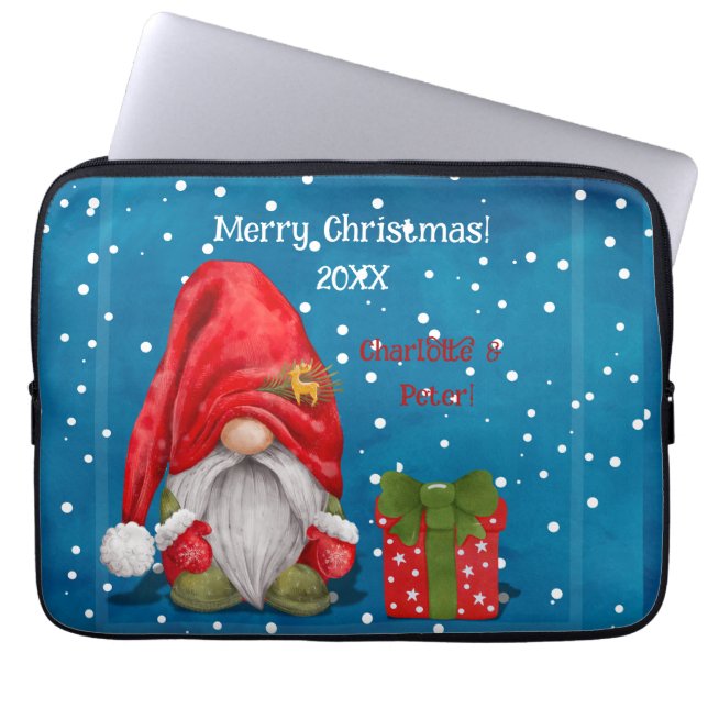Customizable Cute Father Christmas  Laptop Sleeve (Front)