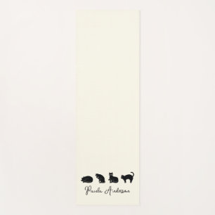 Customizable Cute Funny Black Cat Yoga Mat