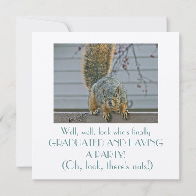 CUSTOMIZABLE CUTE INVITATION (SQUIRREL ON FENCE) (Front)