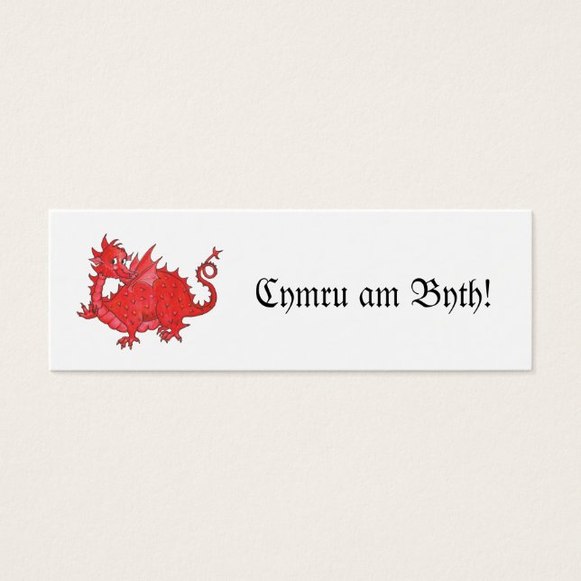 Customizable Cute Welsh Red Dragon Bookmark (Front)