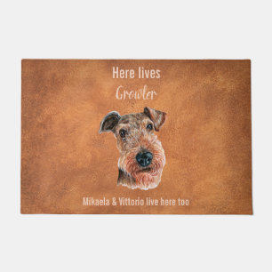 Customizable cute Wire Fox Terrier Door Mat