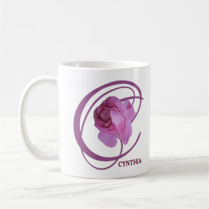 Customizable Cynthia pink rose flowers boho trendy Coffee Mug
