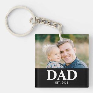 Customizable Dad Established Photo Fathers Day Key Ring
