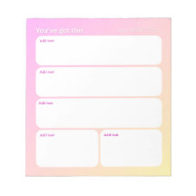 Customizable Daily Planning Notepad