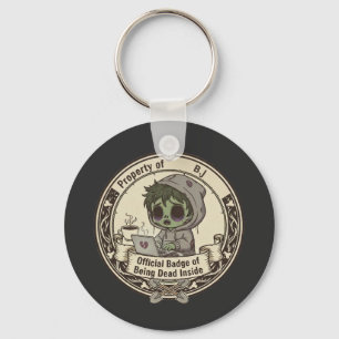Customizable Dead Inside Badge Key Ring