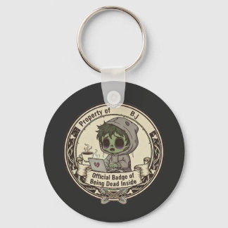 Customizable Dead Inside Badge  Key Ring