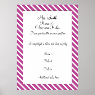 CUSTOMIZABLE Decorative Classroom Rules Poster