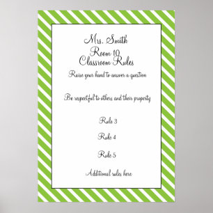 CUSTOMIZABLE Decorative Classroom Rules Poster