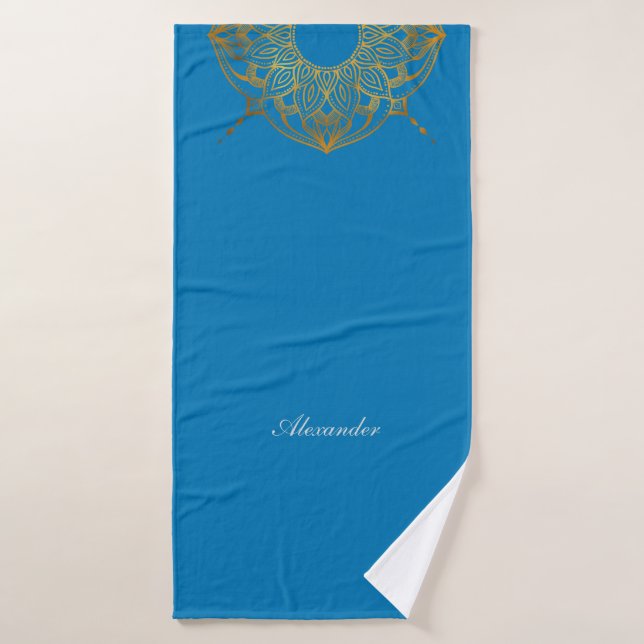 Customizable Deep Blue Harmony: Bath Towel Set (Bath Towel)
