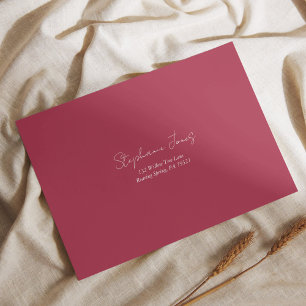 Customizable Deep Red Wedding RSVP Envelope