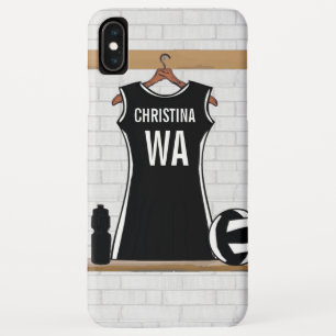 Customizable design netball black and white iPhone XS max case