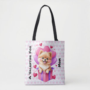 Customizable Dog Lover Valentine's Day Tote Bag