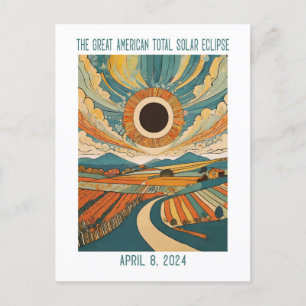 CUSTOMIZABLE: Eclipse over Farmland Postcard