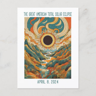 CUSTOMIZABLE: ECLIPSE OVER RIVER POSTCARD